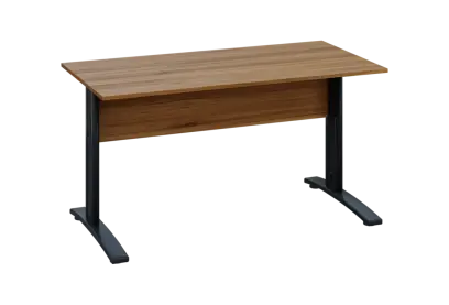 EPK 27 - 14 stůl kancelářský, kovová podnož černá, deska 25 mm, široký 1400 mm, ořech světlý